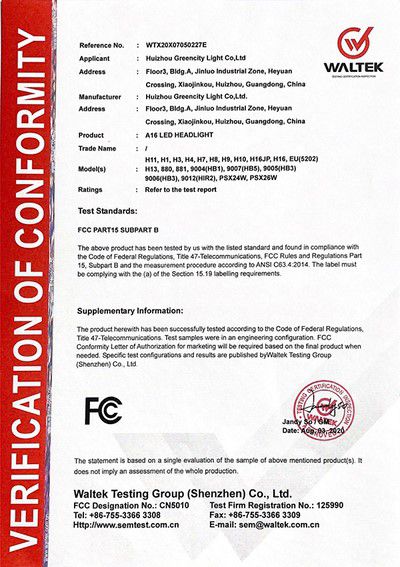 FCC certification